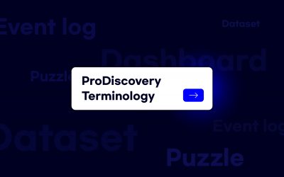 ProDiscovery 용어: 이벤트원본, 데이터집합, 대시보드, 퍼즐